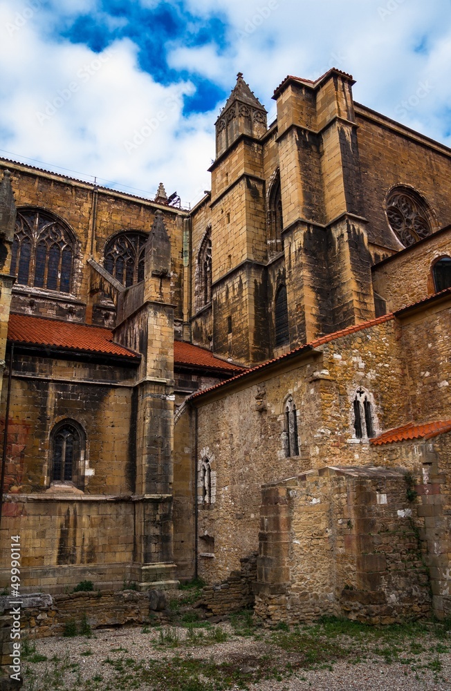 Rear view of the Oviedo Cathedral in Asturias (Spain)