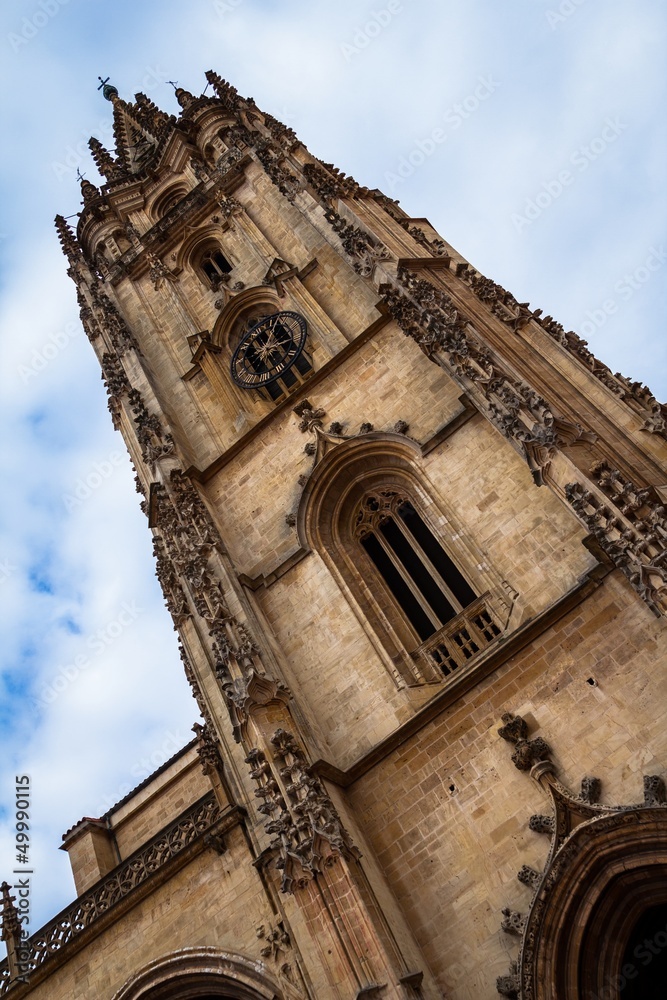 The San Salvador Oviedo Cathedral Tower in Asturias (Spain)