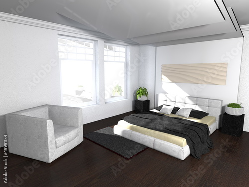 Modern eingerichtetes Schlafzimmer