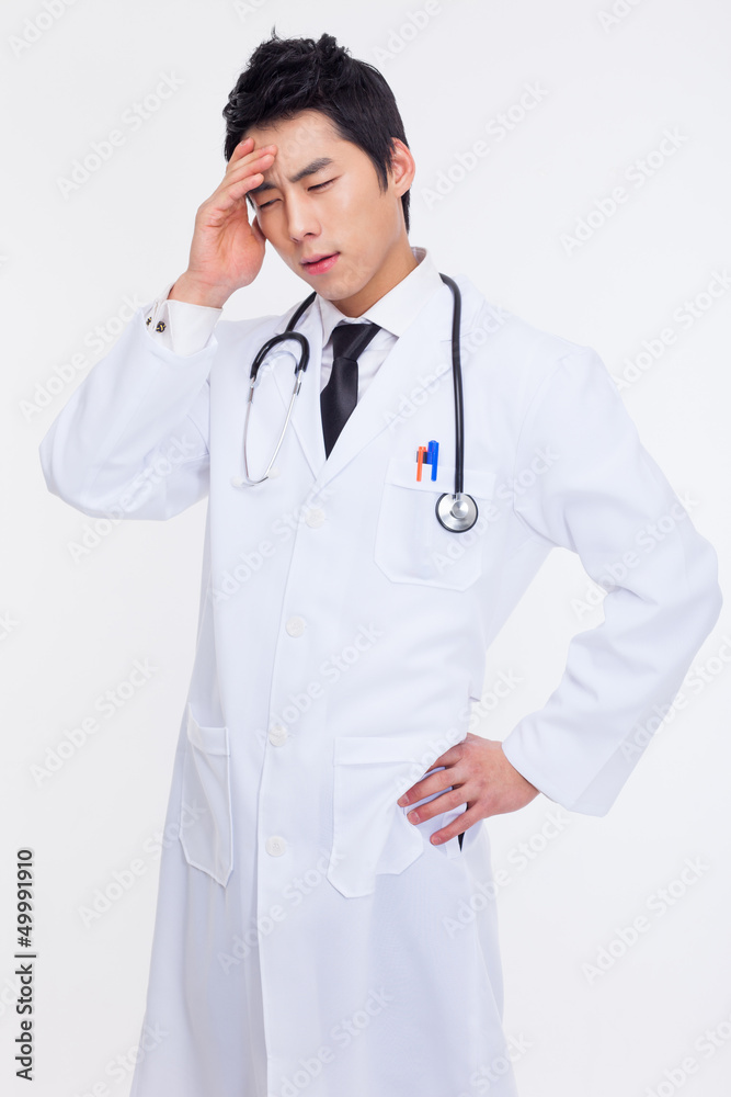Young Asian doctor having a stress Young Asian doctor having a stress