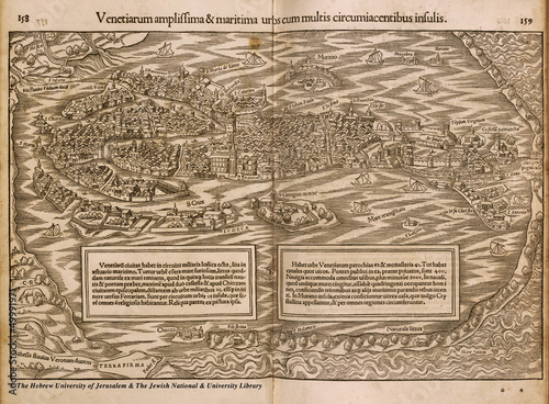 Fotografie, Obraz Venice old map
