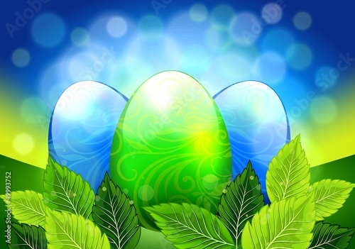 Colored Easter eggs in the patterns