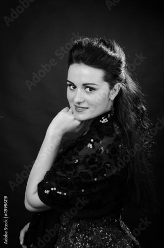 Portrait of young beautiful soprano singer