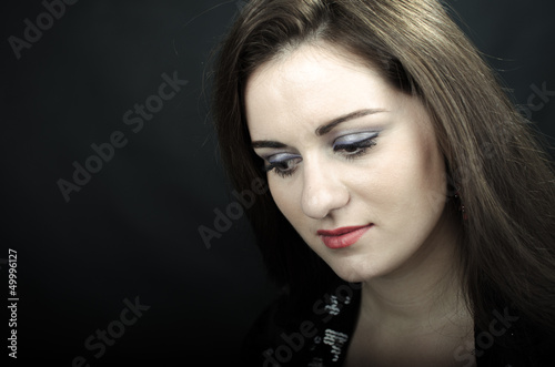 Quadro em tela Portrait of young beautiful soprano singer