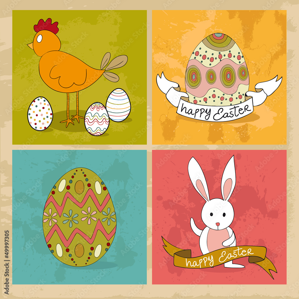 Happy Easter elements set