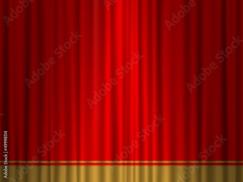 theatre red gold curtain