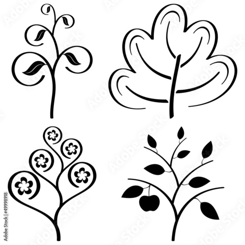 trees set black on white