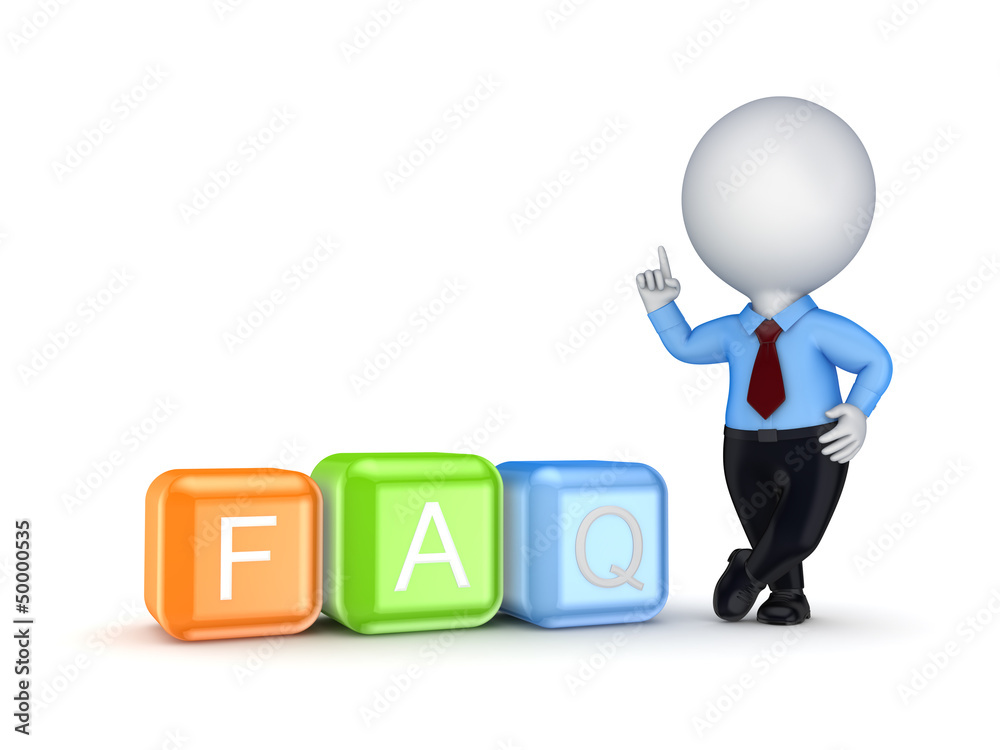3d small person and word FAQ. 3d small person and word FAQ.