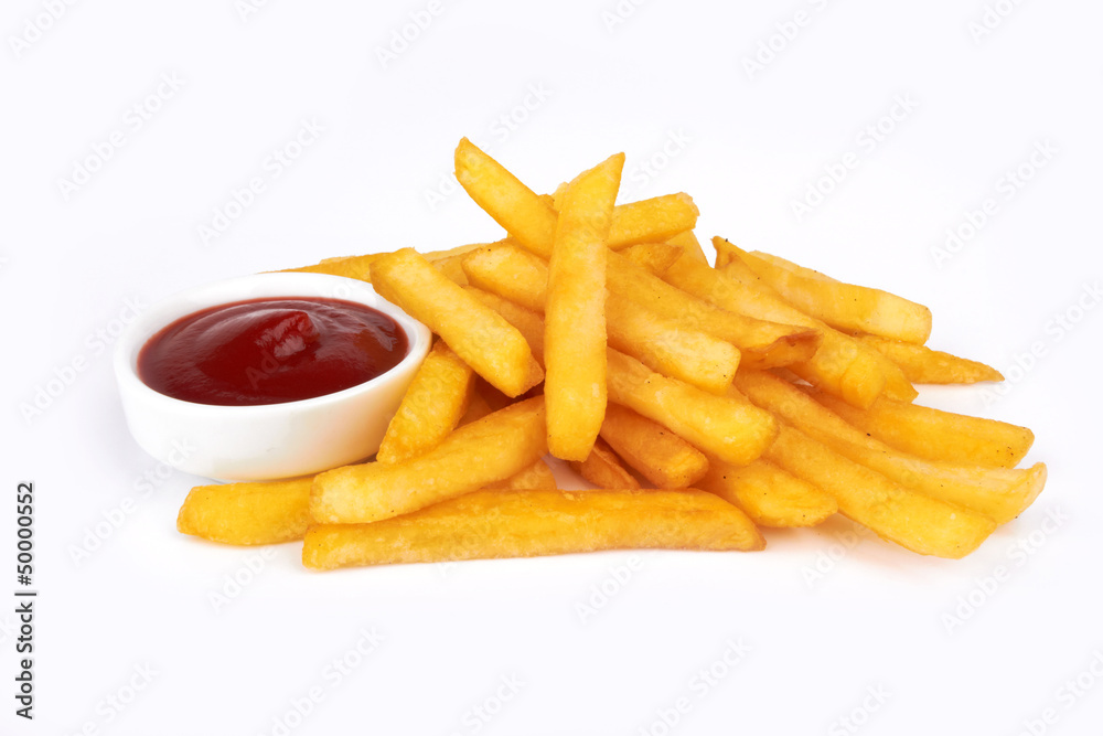 Fotografie French fries with ketchup