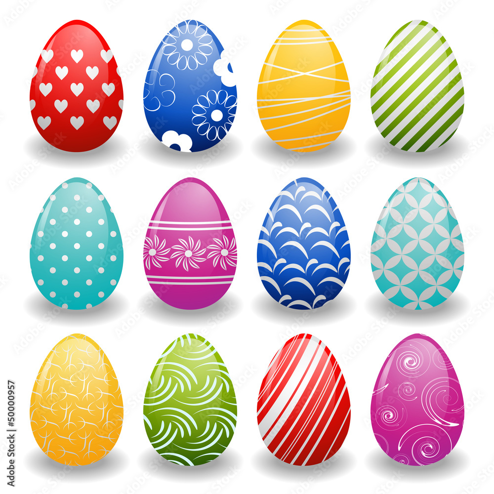 set of bright eggs set of bright eggs