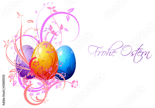 Frohe Ostern mit Bunten Ostereiern