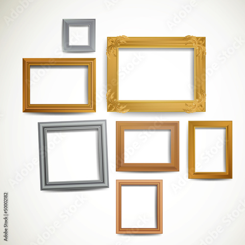 Vector Illustration of Decorative Vintage Picture Frames