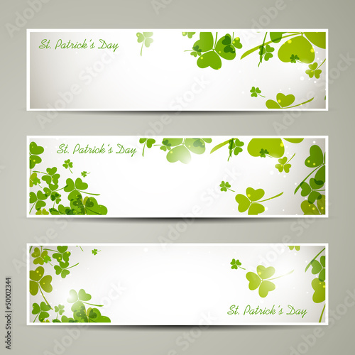 Vector Illustration of Decorative St. Patick's Day Banners photo