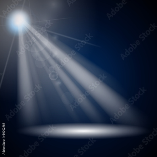 Vector Illustration of Blue Luminous Rays