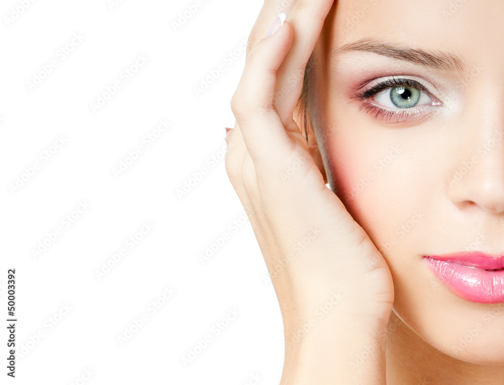 young girl with beautiful makeup. perfect skin. young girl with beautiful makeup. perfect skin.