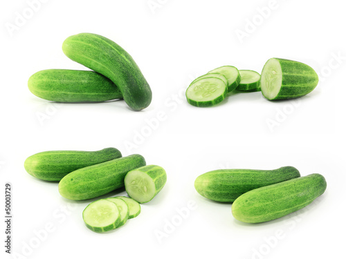 Cucumber isolated over white background.