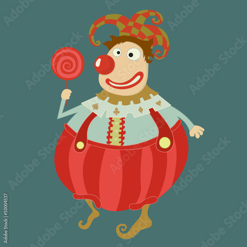 Funny clown Vector art-illustration