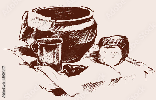 still life with kettle