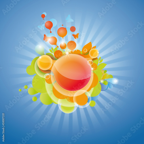 Summer Background with Bubbles