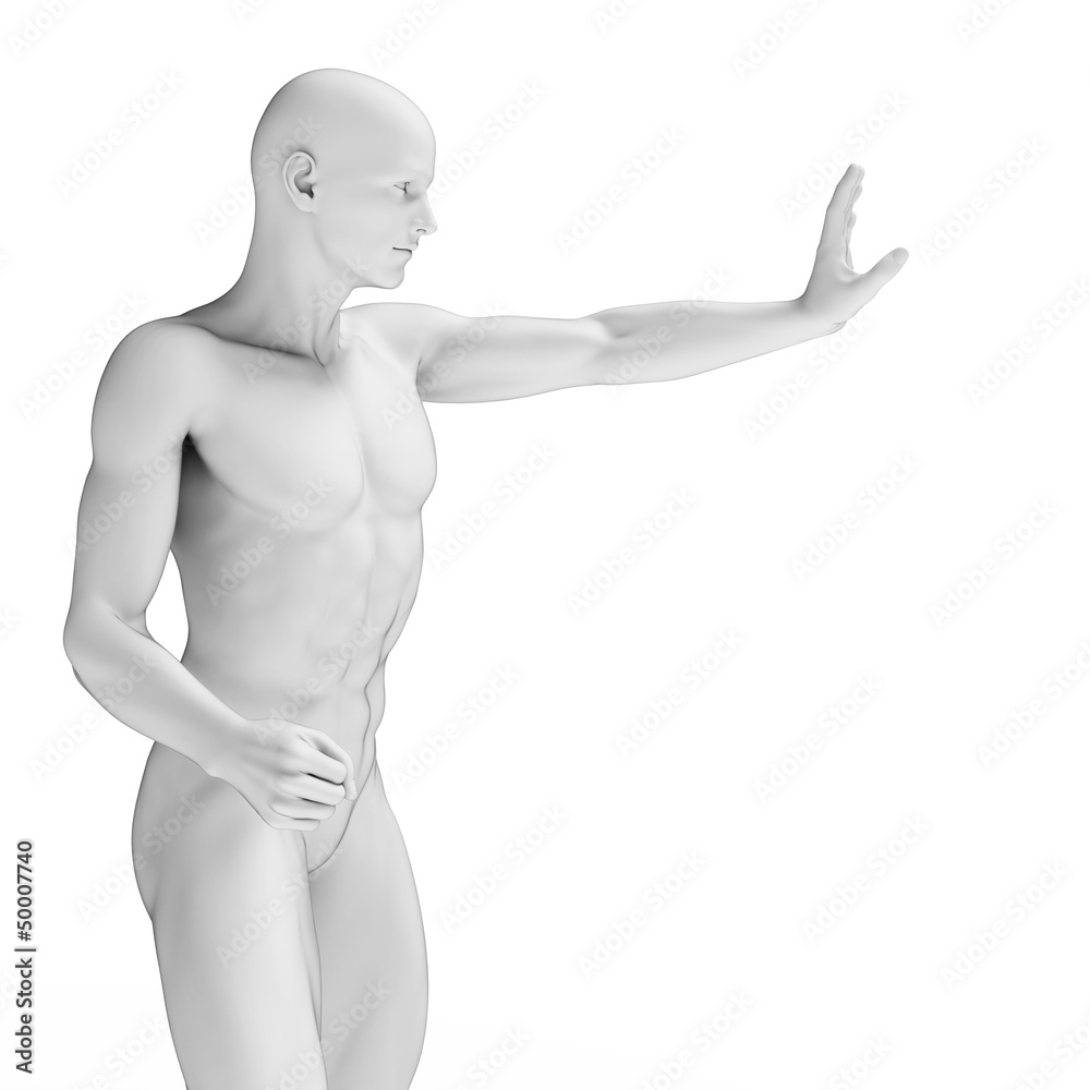 3d rendered illustration of a defending man 3d rendered illustration of a defending man