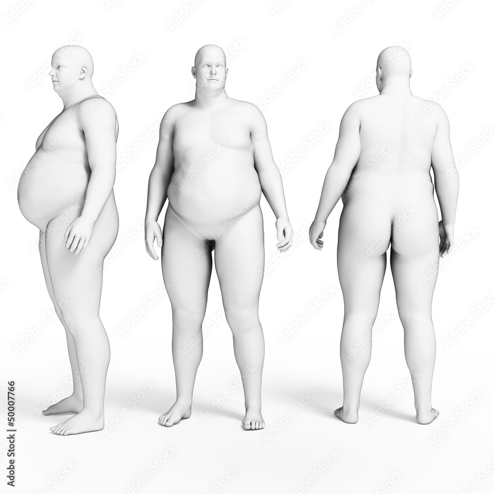 3d rendered illustration of some overweight men 3d rendered illustration of some overweight men