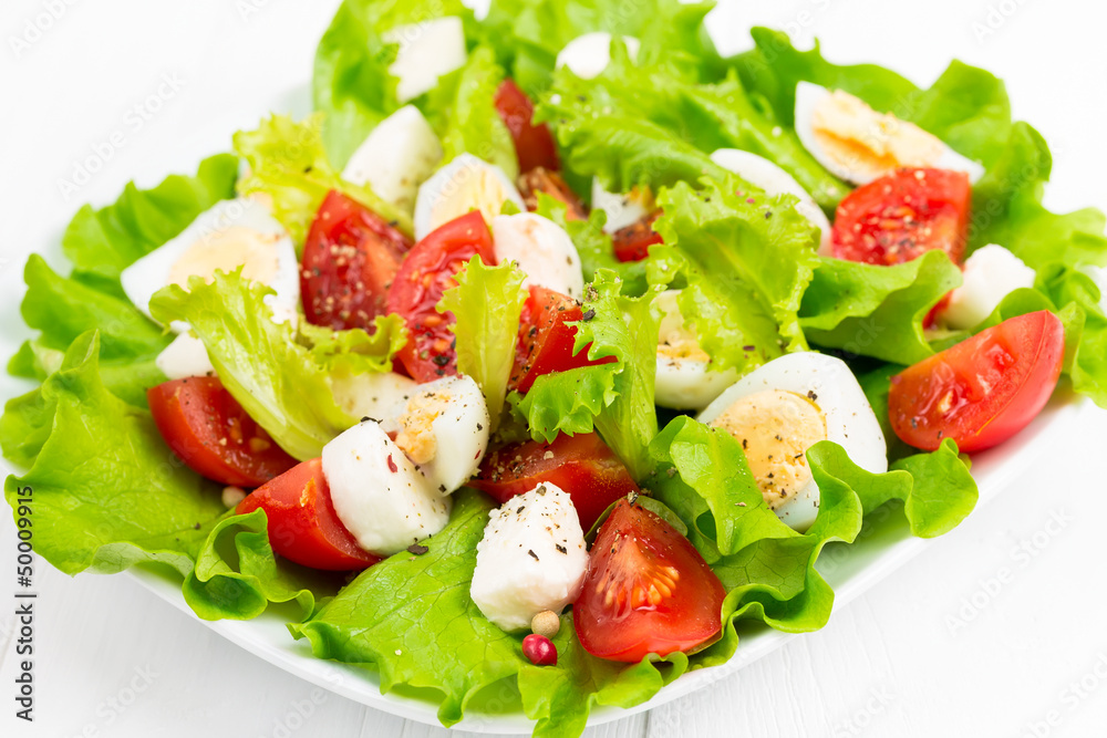 salad with fresh tomatoes and eggs salad with fresh tomatoes and eggs