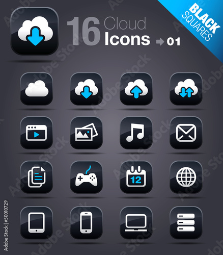 Black Squares - Cloud computing Icons