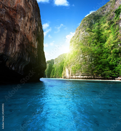 Canvas Print bay at Phi phi island in Thailand