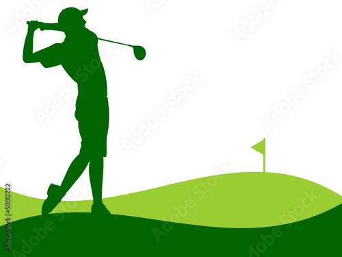 Ilustração - jogador de golfe dando uma tacada