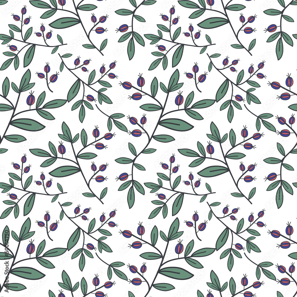 Seamless decorative pattern with branches Seamless decorative pattern with branches