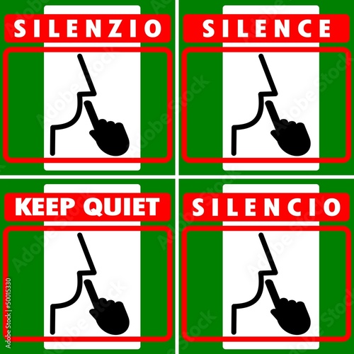 CARTELLO MULTILINGUE SILENZIO