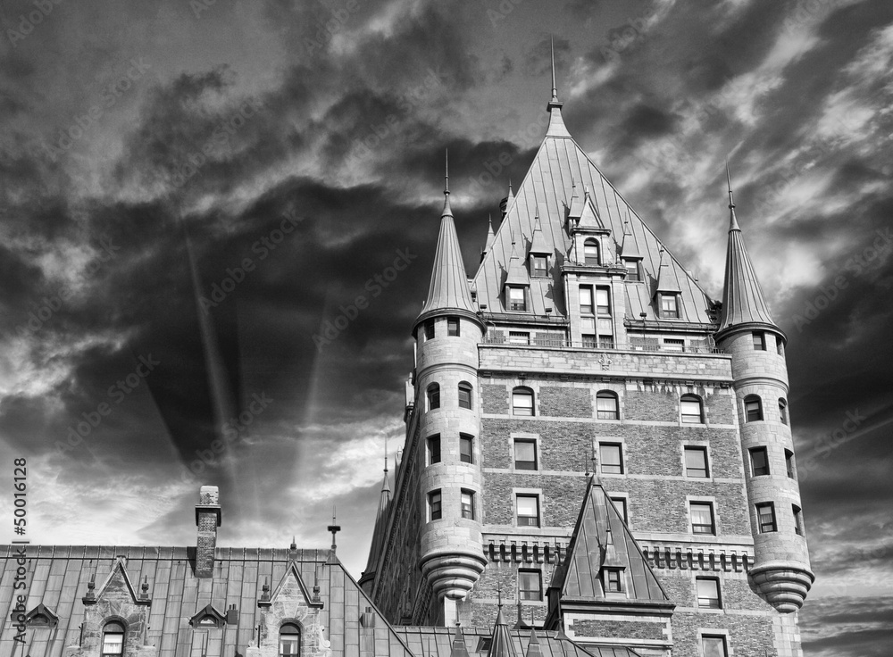Quebec City, Canada. Wonderful view of Hotel Chateau Frontenac,