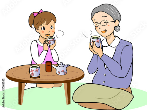 お茶を飲む Stock イラスト Adobe Stock お茶を飲む Stock イラスト Adobe Stock