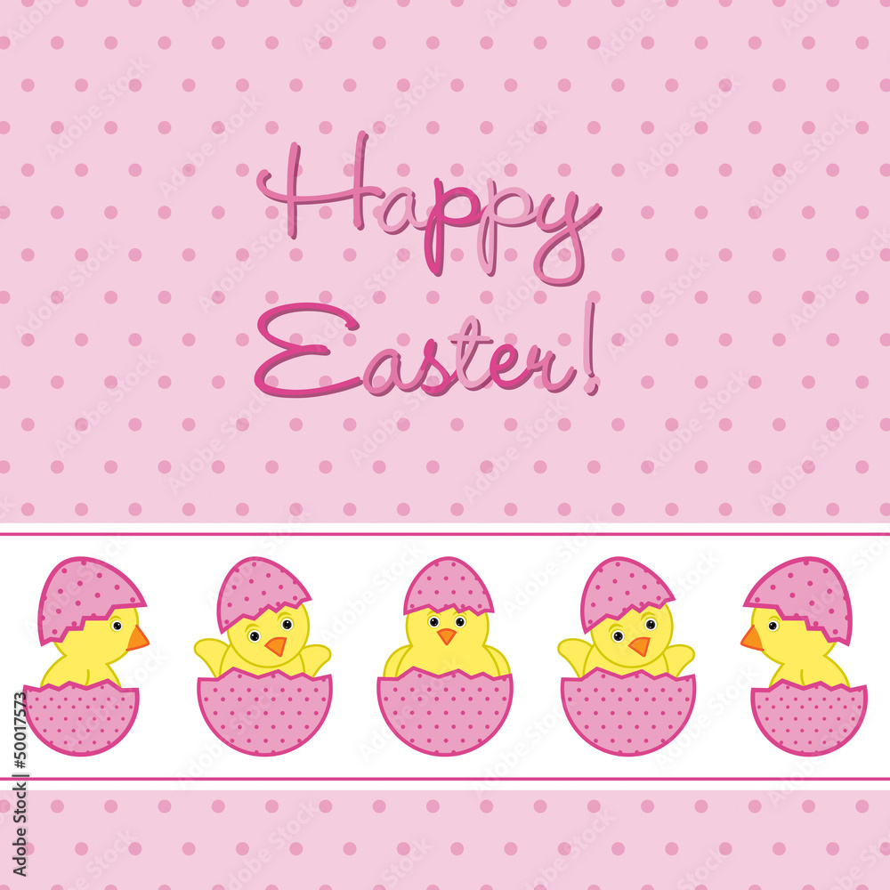 Baby Chick Easter card in vector format. Baby Chick Easter card in vector format.
