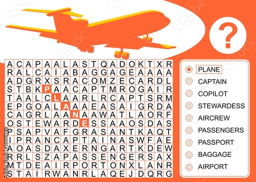 Airplane, Word search game