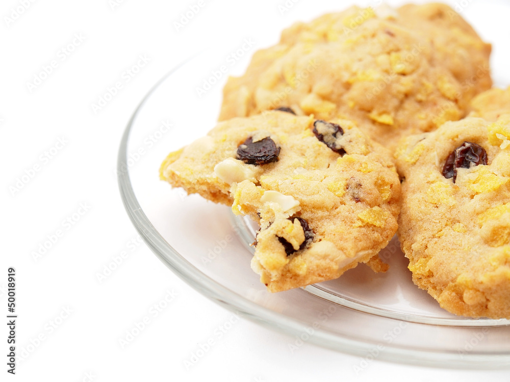 Conflex and raisin cookies