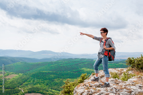Female on a mountain