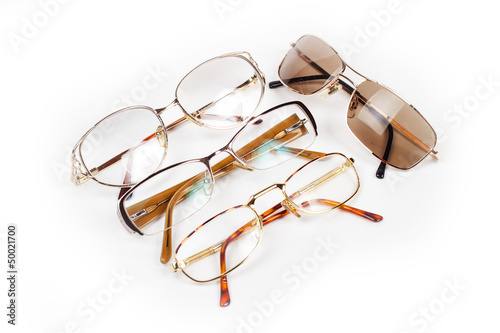 glasses on the white background
