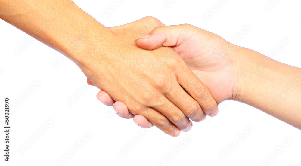 Closeup of people shaking hands