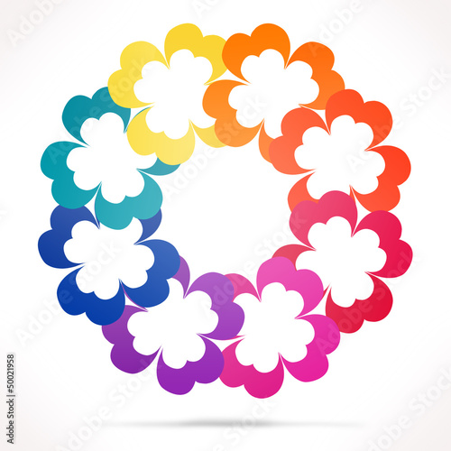 Colorful flower circle