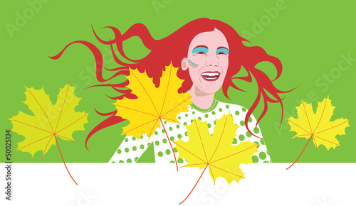girl autumn face