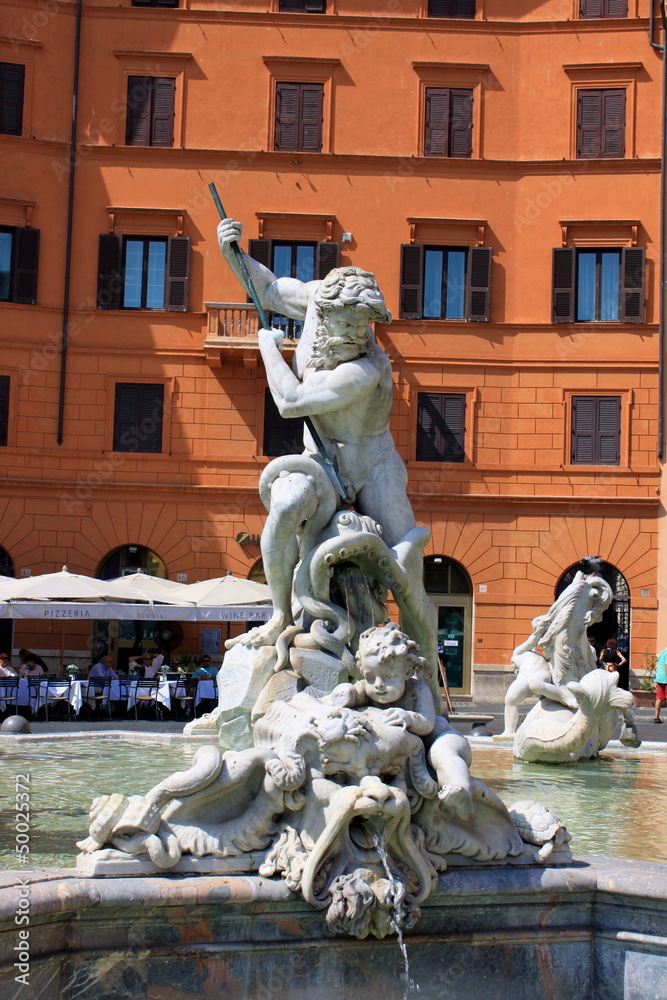 Fontaine Neptune à Rome - Italie