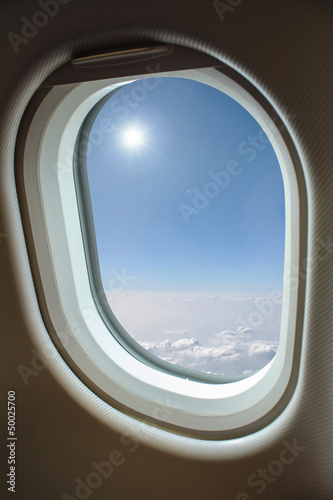 View from window with airplane