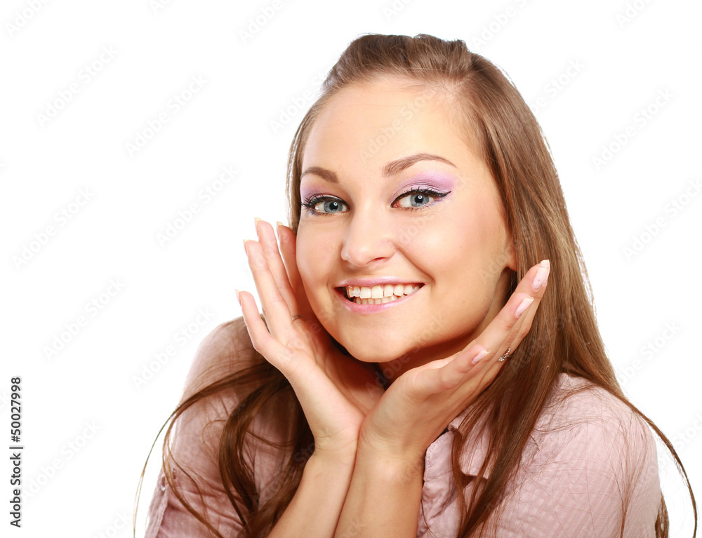 The emotional girl ,isolated on white background The emotional girl ,isolated on white background