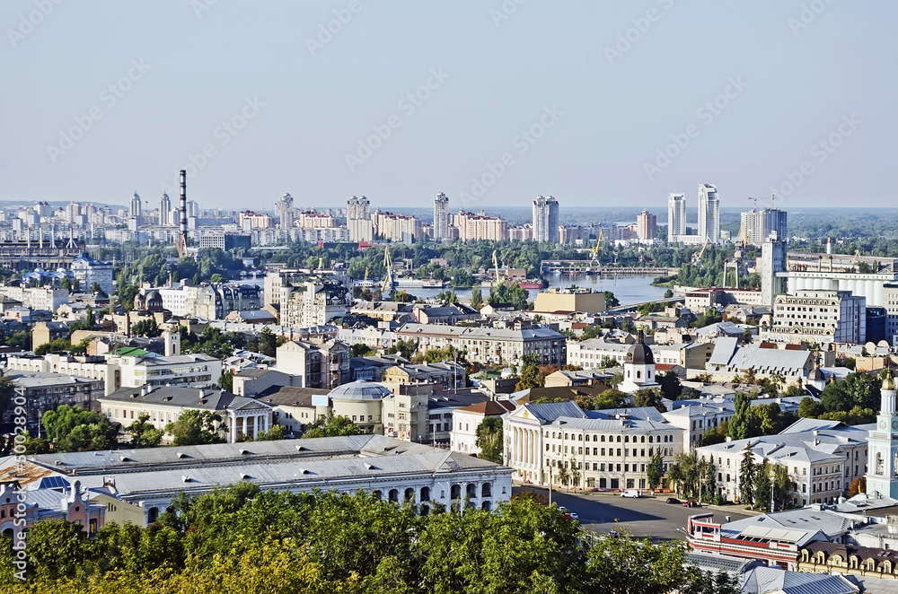 Panorama of Kiev in the summer