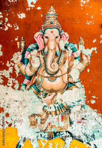 Ganesh ancient fresco