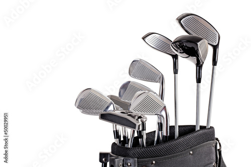 golf clubs in bag up close