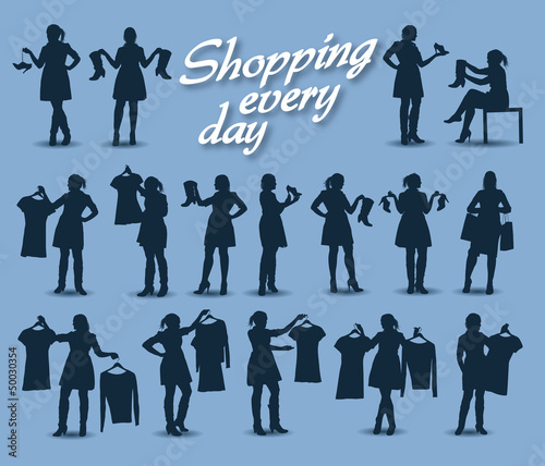 silhouettes of beautiful women