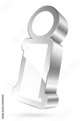 Information Sign 3D White/Silver