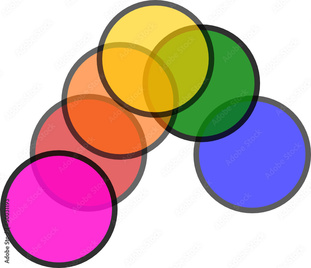 arcobaleno di filtri trasparenti